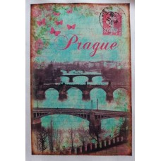 BAVLNĚNÝ PANEL Praha 20 x 25 cm - vin371