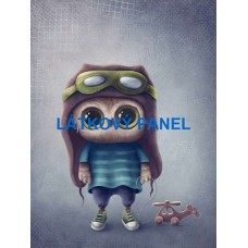 BAVLNĚNÝ PANEL Soví pilot 7x10 cm BSK-175